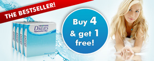 Buy 4 x 90/pcs Dailies AquaComfort Plus, pay for only 3!