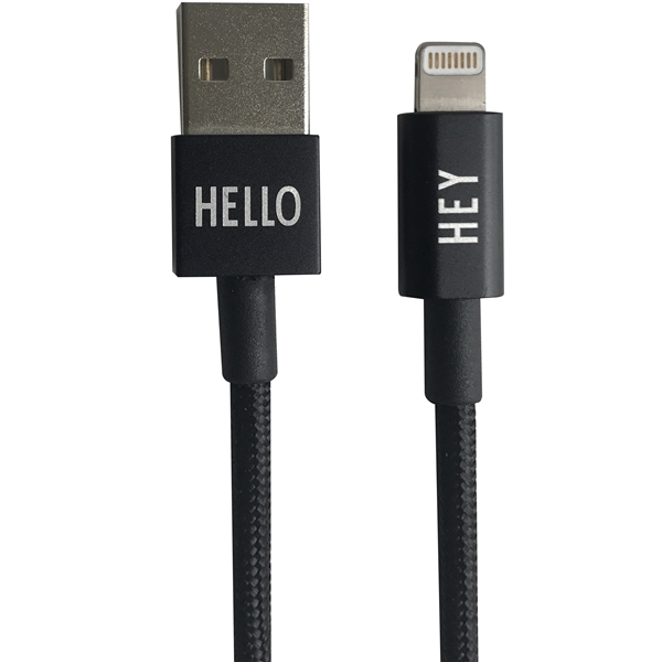 Design Letters Lightning Cable 1 Meter Black (Picture 1 of 2)