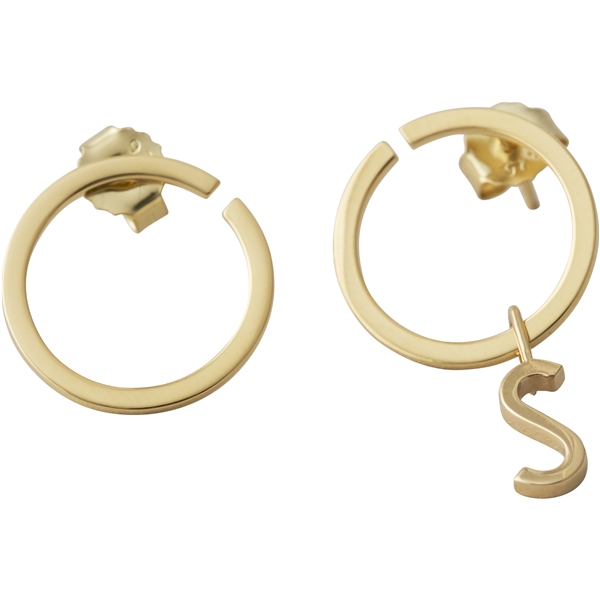 Design Letters Earring Hoops 16 mm Gold (Picture 2 of 2)