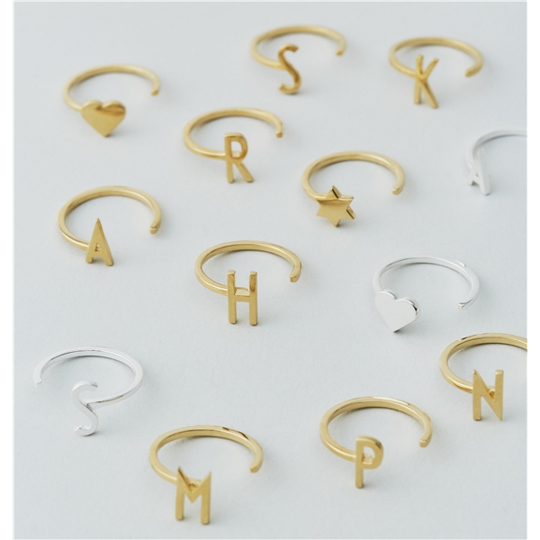 Design Letters Heart Ring Gold (Picture 2 of 3)