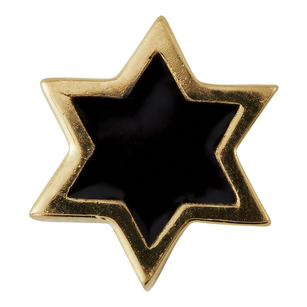 Design Letters Enamel Star Charm Gold Black (Picture 1 of 2)
