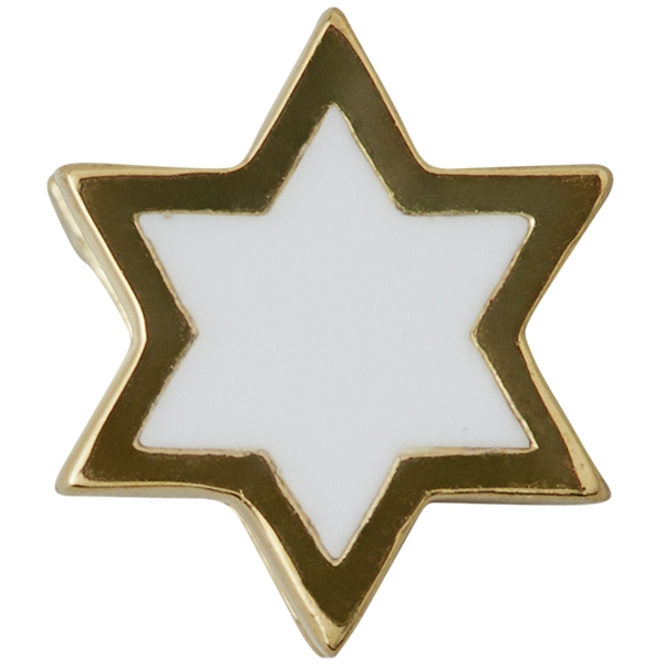 Design Letters Enamel Star Charm Gold White (Picture 1 of 2)