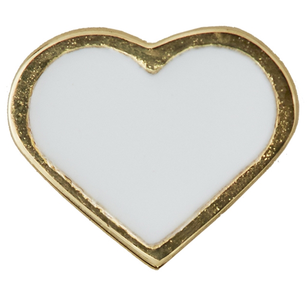 Design Letters Enamel Heart Charm White Gold (Picture 1 of 2)