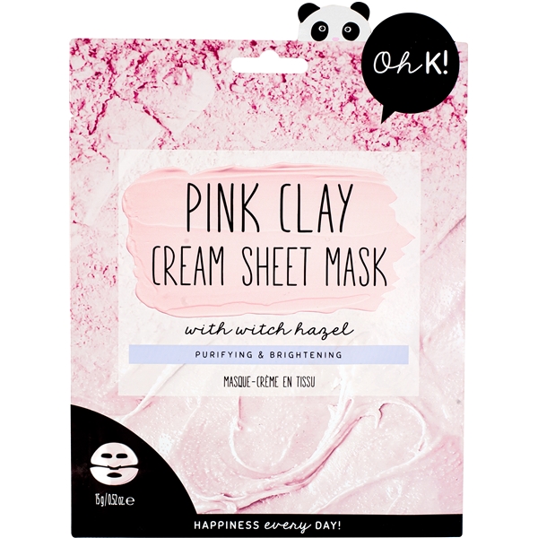 Oh K! Pink Clay Cream Sheet Mask with Witch Hazel (Picture 1 of 6)