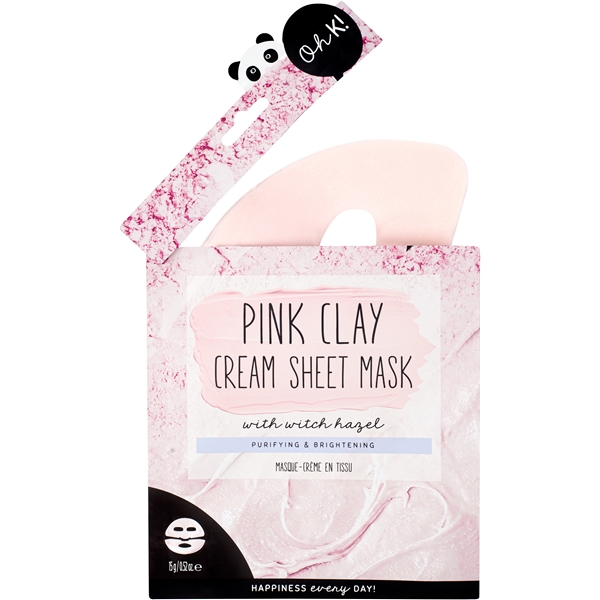 Oh K! Pink Clay Cream Sheet Mask with Witch Hazel (Picture 3 of 6)
