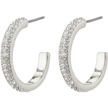 1 set - 11233-6003 HEAT Crystal Hoop Silver Earrings