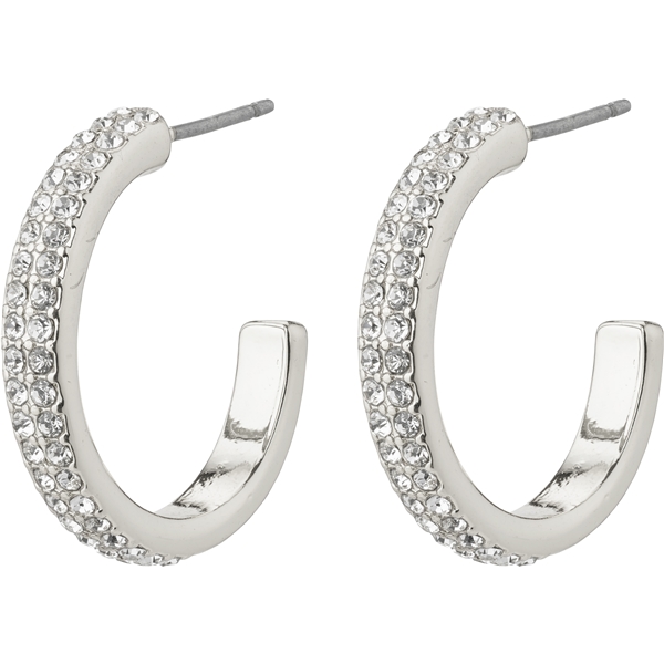11233-6003 HEAT Crystal Hoop Silver Earrings (Picture 1 of 4)